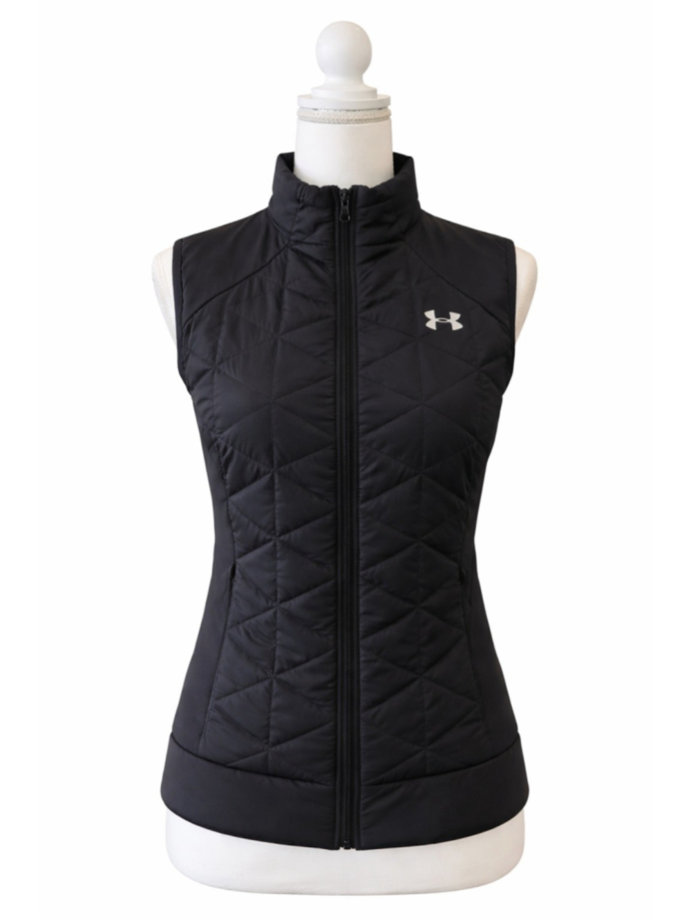 Under Armour ColdGear Black Puffer Vest Womens XS Quilted Zip Athletic